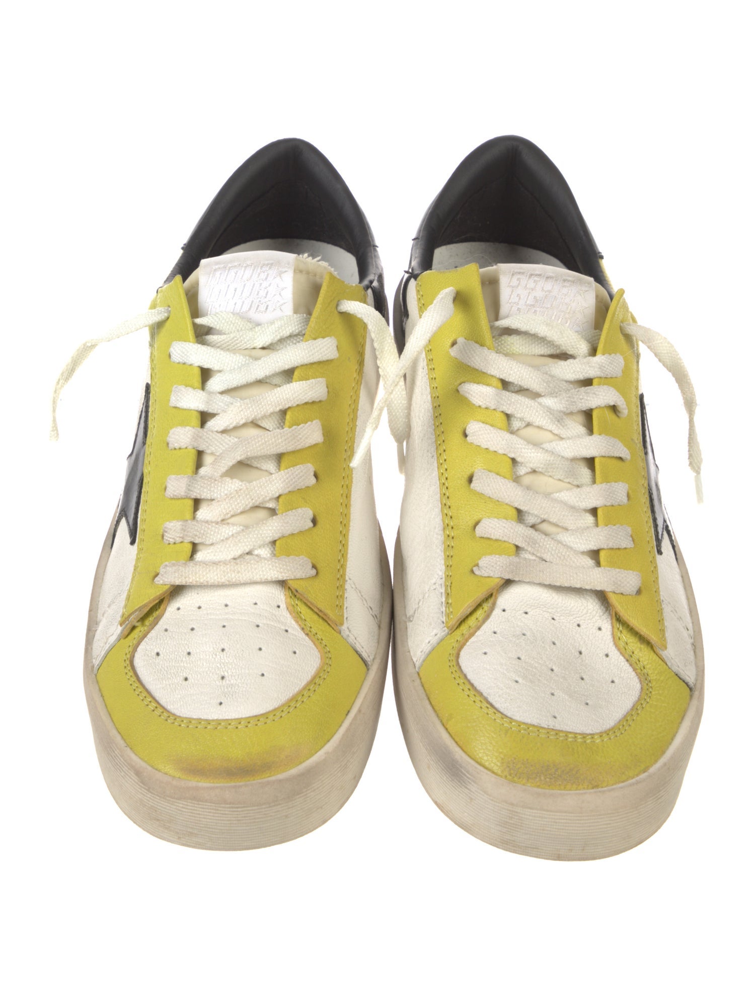 Golden Goose Leather Colorblock Pattern Sneakers